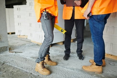 work boots workers in hi viz